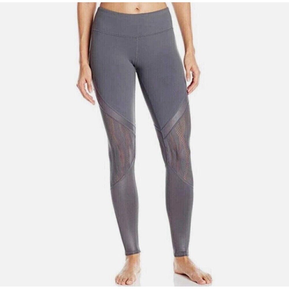 Alo Yoga Vitality Mesh Legging Dark Gray Women's Small Athleisure Yoga Gym - Picture 2 of 12